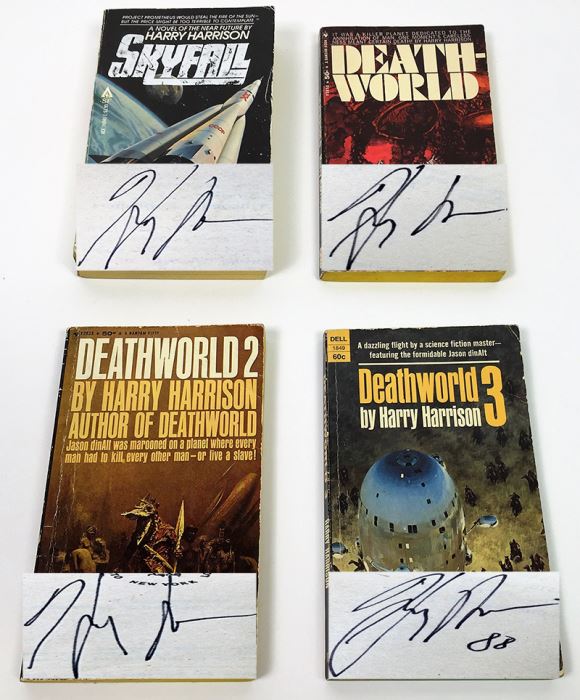 Harry Harrison Collection: Death World (1, 2 & 3) & Skyfall - Signed by Harry Harrison