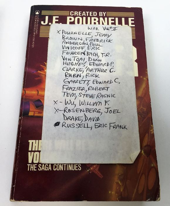 J.E. Pournelle Collection: There Will Be War Series (Book 1-4): There Will Be War, Men of War, Blood and Iron & Day of the Tyrant - Multiple Signatures: J.E. Pournelle, Larry Niven, Poul Anderson, Joe Haldeman, William F. Wu, Joel Rosenberg & Jack Vance [Photo 16]