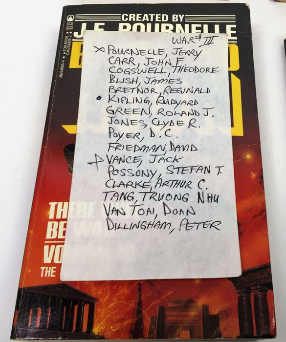 J.E. Pournelle Collection: There Will Be War Series (Book 1-4): There Will Be War, Men of War, Blood and Iron & Day of the Tyrant - Multiple Signatures: J.E. Pournelle, Larry Niven, Poul Anderson, Joe Haldeman, William F. Wu, Joel Rosenberg & Jack Vance [Photo 27]