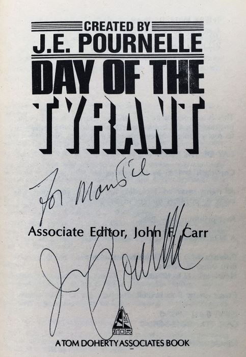 J.E. Pournelle Collection: There Will Be War Series (Book 1-4): There Will Be War, Men of War, Blood and Iron & Day of the Tyrant - Multiple Signatures: J.E. Pournelle, Larry Niven, Poul Anderson, Joe Haldeman, William F. Wu, Joel Rosenberg & Jack Vance [Photo 39]