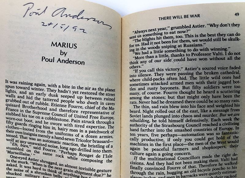 J.E. Pournelle Collection: There Will Be War Series (Book 1-4): There Will Be War, Men of War, Blood and Iron & Day of the Tyrant - Multiple Signatures: J.E. Pournelle, Larry Niven, Poul Anderson, Joe Haldeman, William F. Wu, Joel Rosenberg & Jack Vance [Photo 10]