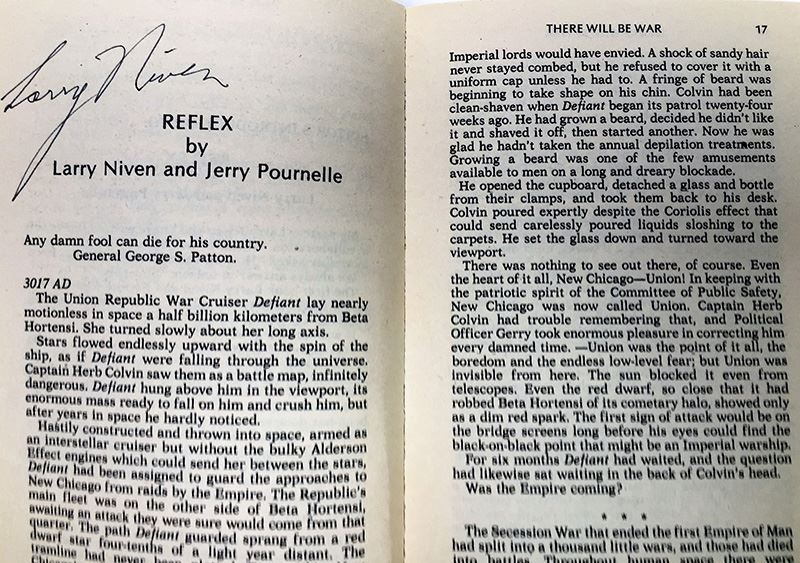 J.E. Pournelle Collection: There Will Be War Series (Book 1-4): There Will Be War, Men of War, Blood and Iron & Day of the Tyrant - Multiple Signatures: J.E. Pournelle, Larry Niven, Poul Anderson, Joe Haldeman, William F. Wu, Joel Rosenberg & Jack Vance [Photo 8]
