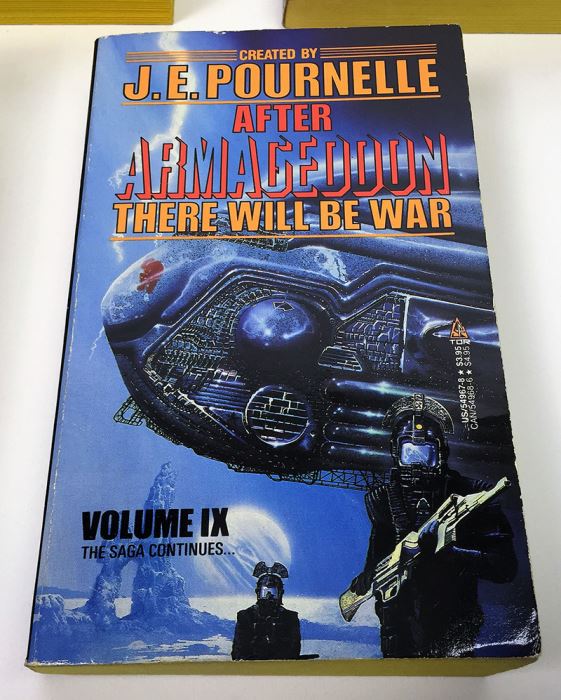 J.E. Pournelle Collection: There Will Be War Series (Book 5-9): Warrior, Guns of Darkness, Call to Battle!, Armageddon & After Armageddon - Multiple Signatures: J.E. Pournelle, William F. Wu, Harry Turtledove, Gregory Benford, Ben Bova, Dean Ing, etc. [Photo 53]