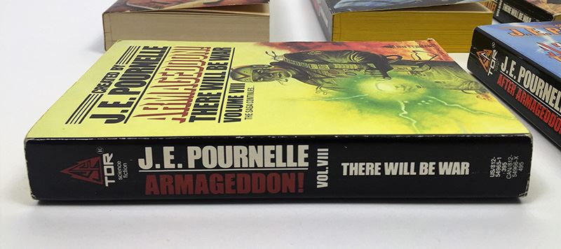 J.E. Pournelle Collection: There Will Be War Series (Book 5-9): Warrior, Guns of Darkness, Call to Battle!, Armageddon & After Armageddon - Multiple Signatures: J.E. Pournelle, William F. Wu, Harry Turtledove, Gregory Benford, Ben Bova, Dean Ing, etc. [Photo 39]
