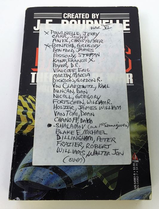 J.E. Pournelle Collection: There Will Be War Series (Book 5-9): Warrior, Guns of Darkness, Call to Battle!, Armageddon & After Armageddon - Multiple Signatures: J.E. Pournelle, William F. Wu, Harry Turtledove, Gregory Benford, Ben Bova, Dean Ing, etc. [Photo 14]