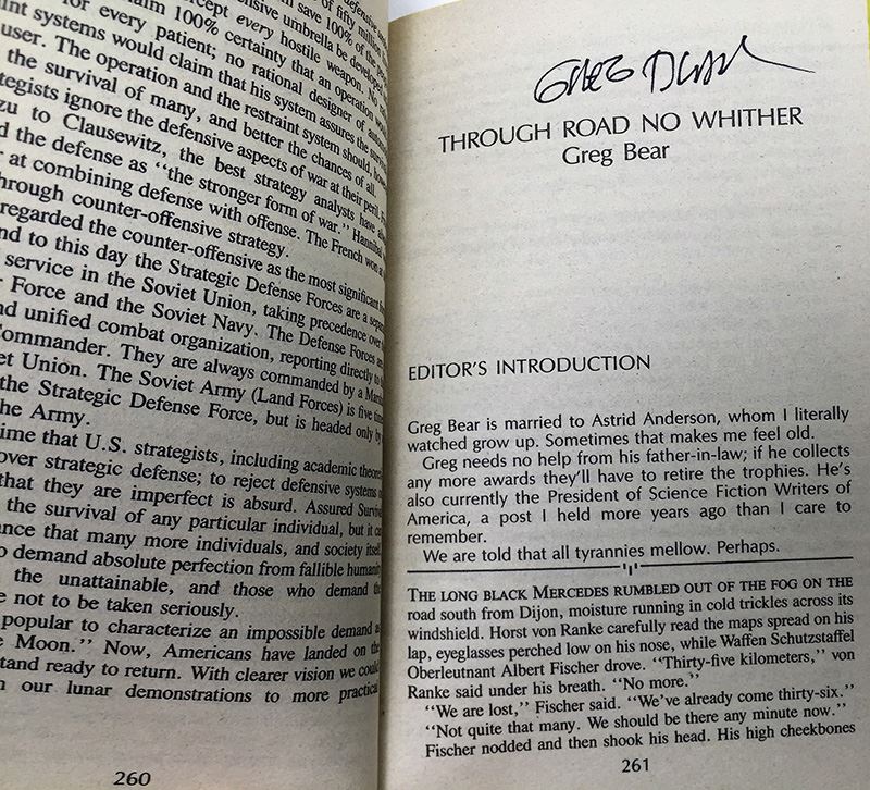 J.E. Pournelle Collection: There Will Be War Series (Book 5-9): Warrior, Guns of Darkness, Call to Battle!, Armageddon & After Armageddon - Multiple Signatures: J.E. Pournelle, William F. Wu, Harry Turtledove, Gregory Benford, Ben Bova, Dean Ing, etc. [Photo 48]