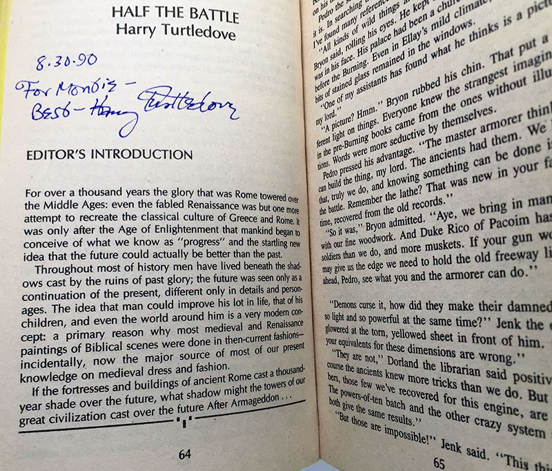 J.E. Pournelle Collection: There Will Be War Series (Book 5-9): Warrior, Guns of Darkness, Call to Battle!, Armageddon & After Armageddon - Multiple Signatures: J.E. Pournelle, William F. Wu, Harry Turtledove, Gregory Benford, Ben Bova, Dean Ing, etc. [Photo 59]