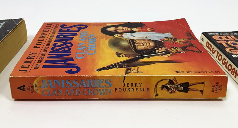 Jerry Pournelle Collection: A Step Farther Out, Janissaries, Exiles to Glory, High Justice & Birth of Fire (Laser Books 23) - Signed by Jerry Pournelle [Photo 12]