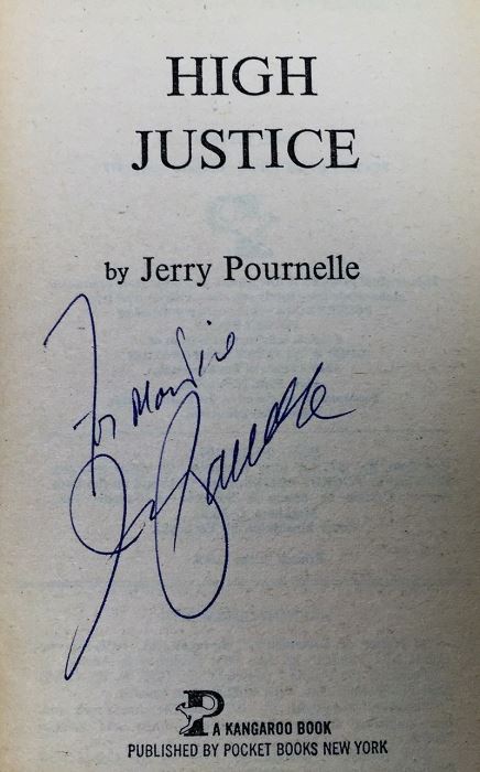 Jerry Pournelle Collection: A Step Farther Out, Janissaries, Exiles to Glory, High Justice & Birth of Fire (Laser Books 23) - Signed by Jerry Pournelle [Photo 24]