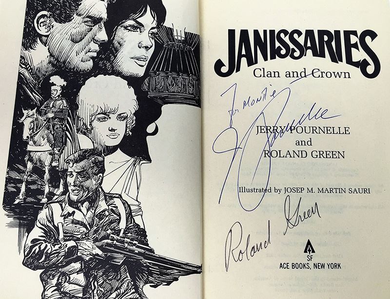 Jerry Pournelle Collection: A Step Farther Out, Janissaries, Exiles to Glory, High Justice & Birth of Fire (Laser Books 23) - Signed by Jerry Pournelle [Photo 14]