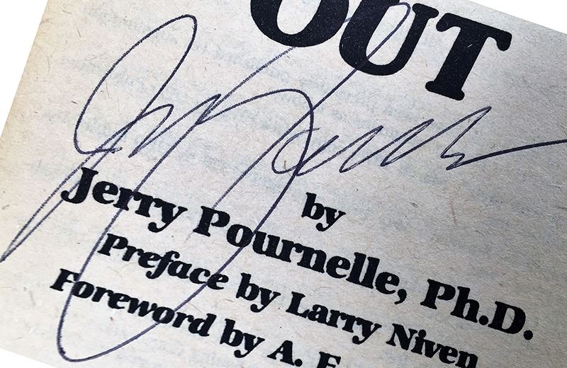 Jerry Pournelle Collection: A Step Farther Out, Janissaries, Exiles to Glory, High Justice & Birth of Fire (Laser Books 23) - Signed by Jerry Pournelle [Photo 10]