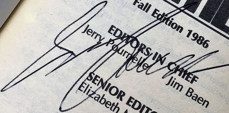 Jerry Pournelle & Jim Baen Collection: Far Frontiers Magazine: Vol I, III, IV, VI & VII - Multiple Signatures: Jerry Pournelle, Jim Baen, Norman Spinrad, Larry Niven, Ben Bova, Vernor Vinge, John Dalmas, S.M. Stirling, G. Harry Stine, etc. [Photo 64]