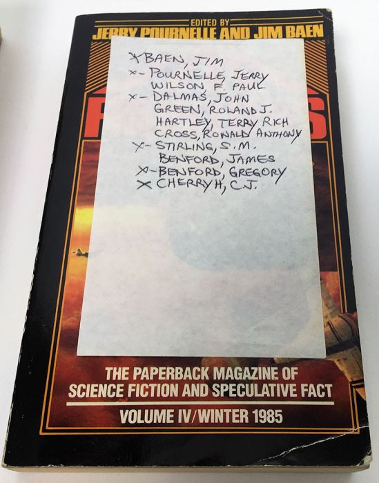 Jerry Pournelle & Jim Baen Collection: Far Frontiers Magazine: Vol I, III, IV, VI & VII - Multiple Signatures: Jerry Pournelle, Jim Baen, Norman Spinrad, Larry Niven, Ben Bova, Vernor Vinge, John Dalmas, S.M. Stirling, G. Harry Stine, etc. [Photo 31]