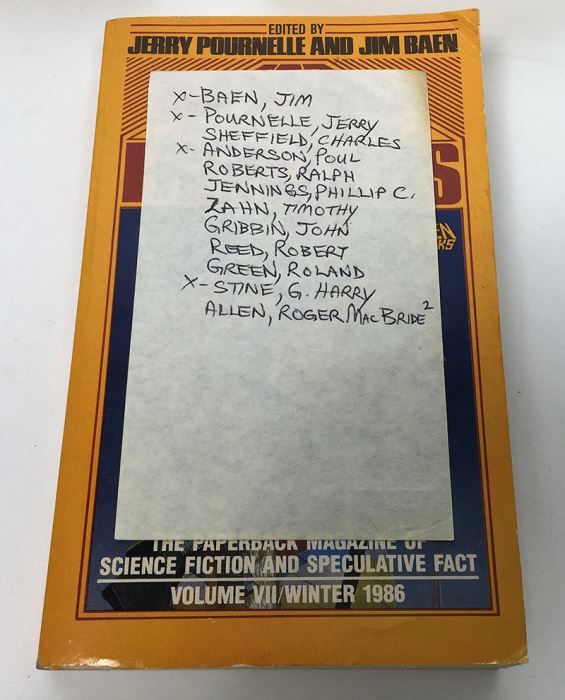 Jerry Pournelle & Jim Baen Collection: Far Frontiers Magazine: Vol I, III, IV, VI & VII - Multiple Signatures: Jerry Pournelle, Jim Baen, Norman Spinrad, Larry Niven, Ben Bova, Vernor Vinge, John Dalmas, S.M. Stirling, G. Harry Stine, etc. [Photo 59]