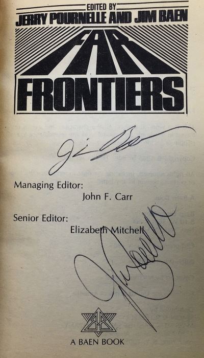Jerry Pournelle & Jim Baen Collection: Far Frontiers Magazine: Vol I, III, IV, VI & VII - Multiple Signatures: Jerry Pournelle, Jim Baen, Norman Spinrad, Larry Niven, Ben Bova, Vernor Vinge, John Dalmas, S.M. Stirling, G. Harry Stine, etc. [Photo 6]