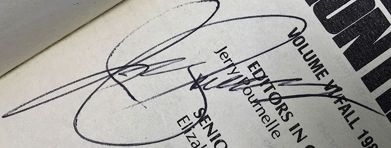 Jerry Pournelle & Jim Baen Collection: Far Frontiers Magazine: Vol I, III, IV, VI & VII - Multiple Signatures: Jerry Pournelle, Jim Baen, Norman Spinrad, Larry Niven, Ben Bova, Vernor Vinge, John Dalmas, S.M. Stirling, G. Harry Stine, etc. [Photo 52]