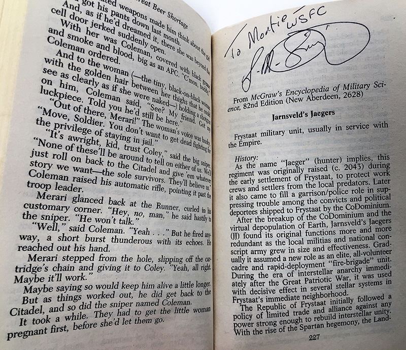 Jerry Pournelle Collection: War World Series: Blood Feuds, The Burning Eye, Sauron Dominion & Revolt on War World - Multiple Signatures: Jerry Pournelle, Harry Turtledove, Mike Resnick, Poul Anderson, Harry Turtledove, Susan Shwartz, S.M. Stirling, etc. [Photo 20]