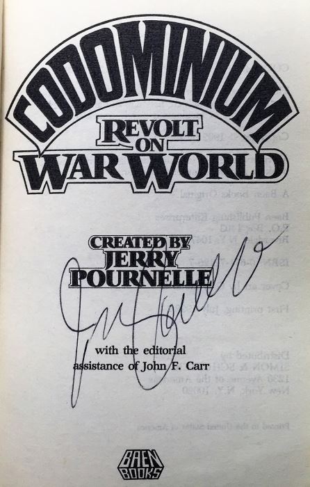 Jerry Pournelle Collection: War World Series: Blood Feuds, The Burning Eye, Sauron Dominion & Revolt on War World - Multiple Signatures: Jerry Pournelle, Harry Turtledove, Mike Resnick, Poul Anderson, Harry Turtledove, Susan Shwartz, S.M. Stirling, etc. [Photo 41]