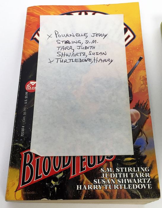 Jerry Pournelle Collection: War World Series: Blood Feuds, The Burning Eye, Sauron Dominion & Revolt on War World - Multiple Signatures: Jerry Pournelle, Harry Turtledove, Mike Resnick, Poul Anderson, Harry Turtledove, Susan Shwartz, S.M. Stirling, etc. [Photo 3]