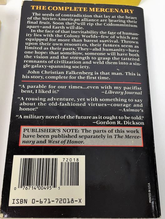 Jerry Pournelle Collection: Falkenberg's Legion Series: Falkenber's Legion & Prince of Mercenaries; The Mercenary (x2) - Signed by Jerry Pournelle [Photo 22]