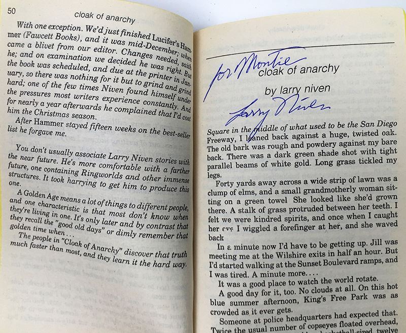 Jerry Pournelle Collection: Survival of Freedom, Black Holes & 20/20 Vision - Multiple Signatures: Jerry Pournelle, Norman Spinrad, Poul Anderson, Larry Niven, Harlan Ellison, Ursula K. Le Guin, Kevin O'Donnell, Jr., A.E. Van Vogt, etc. [Photo 46]