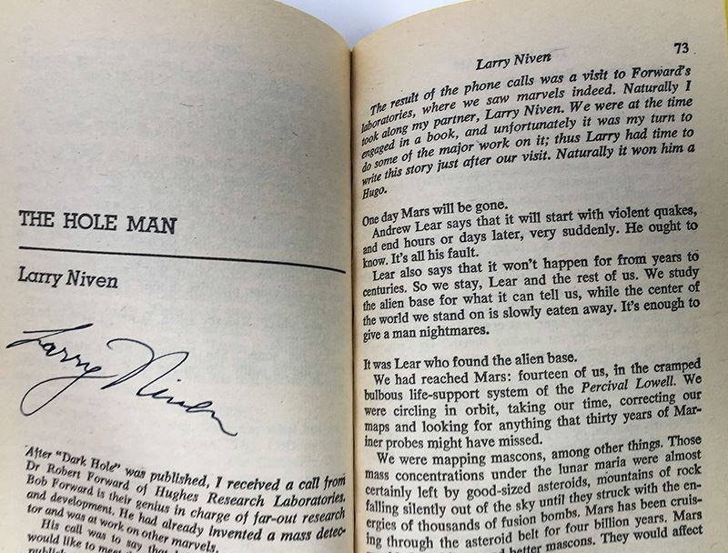 Jerry Pournelle Collection: Survival of Freedom, Black Holes & 20/20 Vision - Multiple Signatures: Jerry Pournelle, Norman Spinrad, Poul Anderson, Larry Niven, Harlan Ellison, Ursula K. Le Guin, Kevin O'Donnell, Jr., A.E. Van Vogt, etc. [Photo 31]
