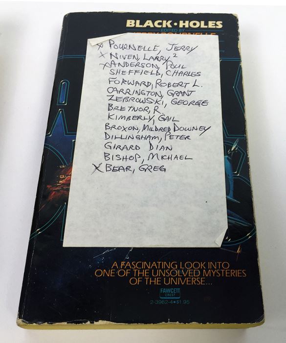 Jerry Pournelle Collection: Survival of Freedom, Black Holes & 20/20 Vision - Multiple Signatures: Jerry Pournelle, Norman Spinrad, Poul Anderson, Larry Niven, Harlan Ellison, Ursula K. Le Guin, Kevin O'Donnell, Jr., A.E. Van Vogt, etc. [Photo 26]