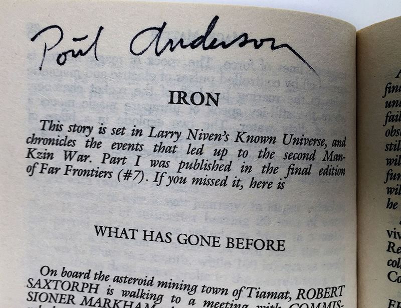 Jim Baen Collection: New Destinies Paperback Magazine: Vol I (Collector's Edition), Vol II & Vol VII - Multiple Signatures: Jim Baen, Poul Anderson, Joel Rosenberg, Doug Beason, G. Harry Stine, Gregory Benford, Harry Turtledove, Dean Ing, etc. [Photo 8]