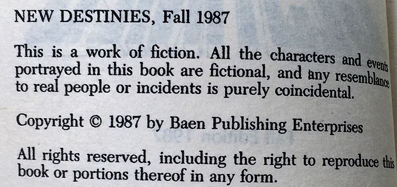 Jim Baen Collection: New Destinies Paperback Magazine: Vol I (Collector's Edition), Vol II & Vol VII - Multiple Signatures: Jim Baen, Poul Anderson, Joel Rosenberg, Doug Beason, G. Harry Stine, Gregory Benford, Harry Turtledove, Dean Ing, etc. [Photo 28]