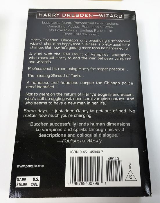 Jim Butcher Collection: Dresden Files Series (Book 1,3,4,5,6): Storm Front, Grave Peril, Summer Knight, Blood Rites & Death Masks; Codex Alera Series (Book 1): Furies of Calderon - Signed by Jim Butcher [Photo 29]