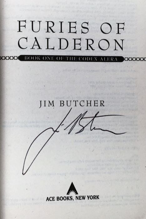 Jim Butcher Collection: Dresden Files Series (Book 1,3,4,5,6): Storm Front, Grave Peril, Summer Knight, Blood Rites & Death Masks; Codex Alera Series (Book 1): Furies of Calderon - Signed by Jim Butcher [Photo 35]