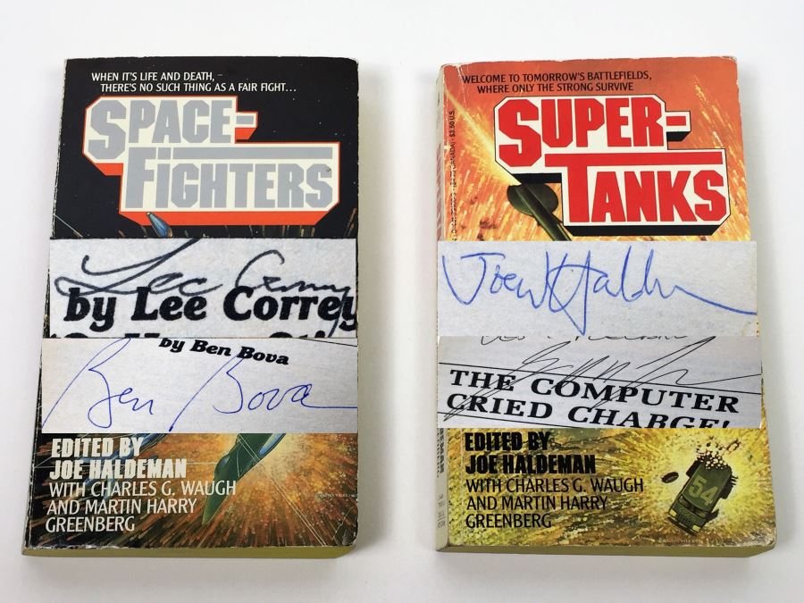 Joe Haldeman Collection: Space Fighters & Super Tanks Compilations - Signed by Lee Correy (G. Harry Stine), Ben Bova, Joe Haldeman & George R.R. Martin [Photo 1]