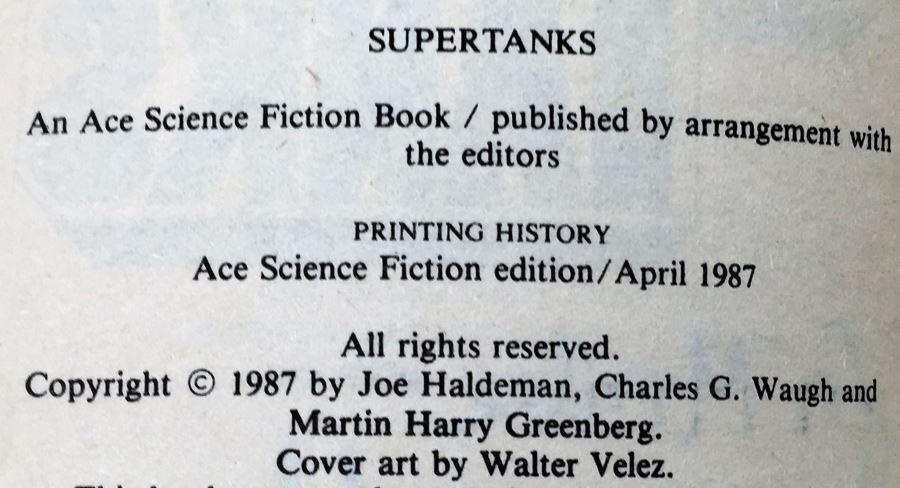Joe Haldeman Collection: Space Fighters & Super Tanks Compilations - Signed by Lee Correy (G. Harry Stine), Ben Bova, Joe Haldeman & George R.R. Martin [Photo 17]