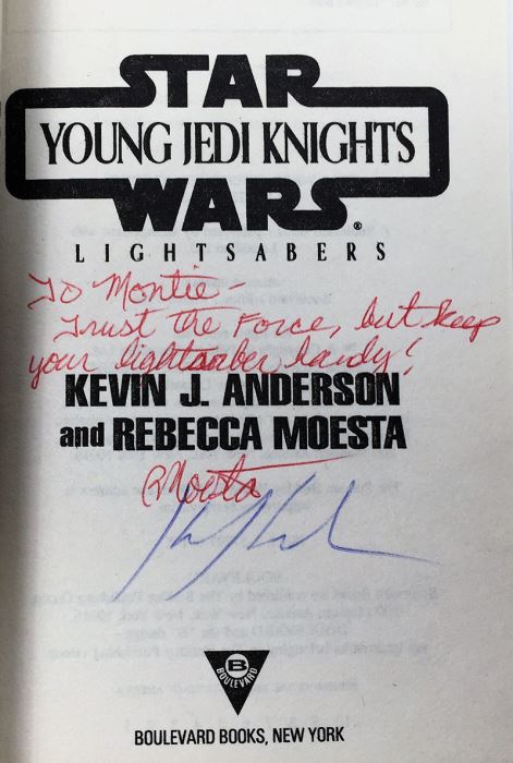 Kevin J. Anderson & Rebecca Moesta Collection: Star Wars: Young Jedi Knights: Heirs of the Force, Shadow Academy, The Lost Ones, Lightsaber & Jedi Under Siege - Signed by Kevin J. Anderson & Rebecca Moesta [Photo 25]