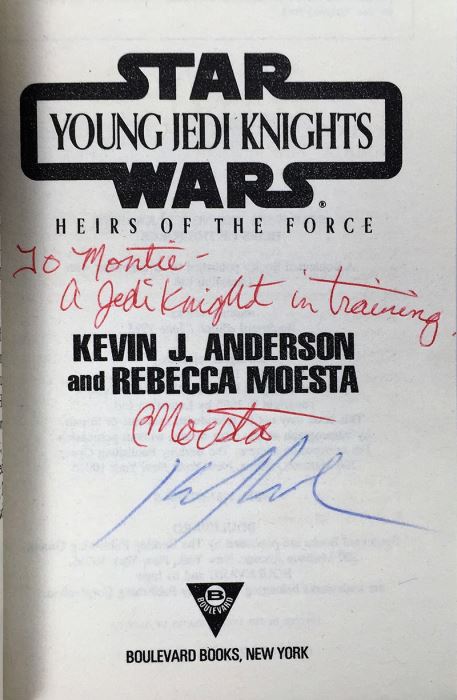 Kevin J. Anderson & Rebecca Moesta Collection: Star Wars: Young Jedi Knights: Heirs of the Force, Shadow Academy, The Lost Ones, Lightsaber & Jedi Under Siege - Signed by Kevin J. Anderson & Rebecca Moesta [Photo 9]