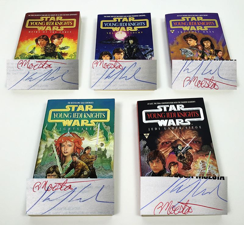 Kevin J. Anderson & Rebecca Moesta Collection: Star Wars: Young Jedi Knights: Heirs of the Force, Shadow Academy, The Lost Ones, Lightsaber & Jedi Under Siege - Signed by Kevin J. Anderson & Rebecca Moesta [Photo 1]
