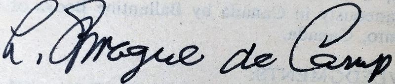 L. Sprague de Camp Collection: The Purple Pterodactlys, The Compleat Enchanter & Lest Darkness Fall; Conan the Liberator & Conan and the Spider God - Signed by L. Sprague de Camp [Photo 15]