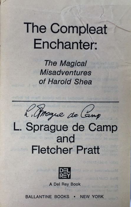 L. Sprague de Camp Collection: The Purple Pterodactlys, The Compleat Enchanter & Lest Darkness Fall; Conan the Liberator & Conan and the Spider God - Signed by L. Sprague de Camp [Photo 14]