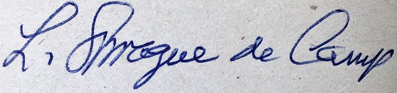 L. Sprague de Camp Collection: The Purple Pterodactlys, The Compleat Enchanter & Lest Darkness Fall; Conan the Liberator & Conan and the Spider God - Signed by L. Sprague de Camp [Photo 26]