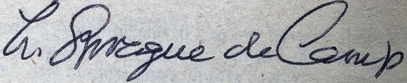 L. Sprague de Camp Collection: The Purple Pterodactlys, The Compleat Enchanter & Lest Darkness Fall; Conan the Liberator & Conan and the Spider God - Signed by L. Sprague de Camp [Photo 10]