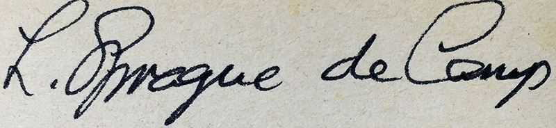 L. Sprague de Camp Collection: The Purple Pterodactlys, The Compleat Enchanter & Lest Darkness Fall; Conan the Liberator & Conan and the Spider God - Signed by L. Sprague de Camp [Photo 20]