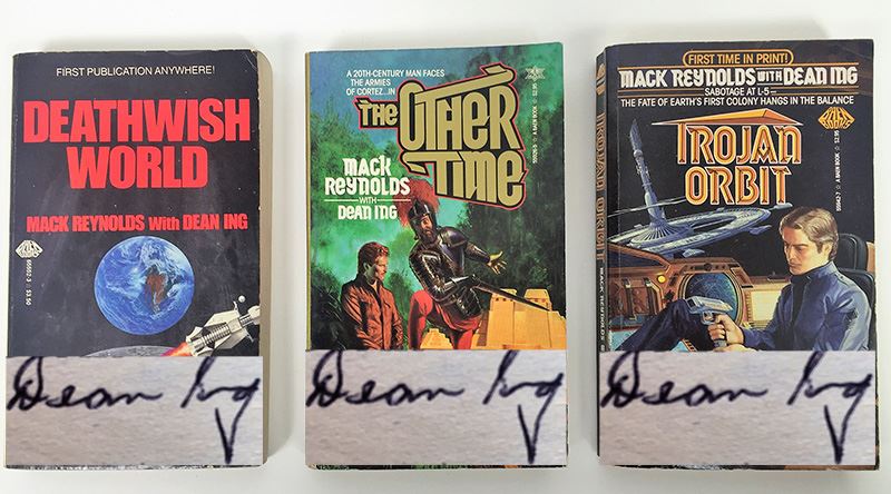 Mack Reynolds & Dean Ing Collection: Deathwish World, The Other Time & Trojan Orbit - Signed by Dean Ing [Photo 1]