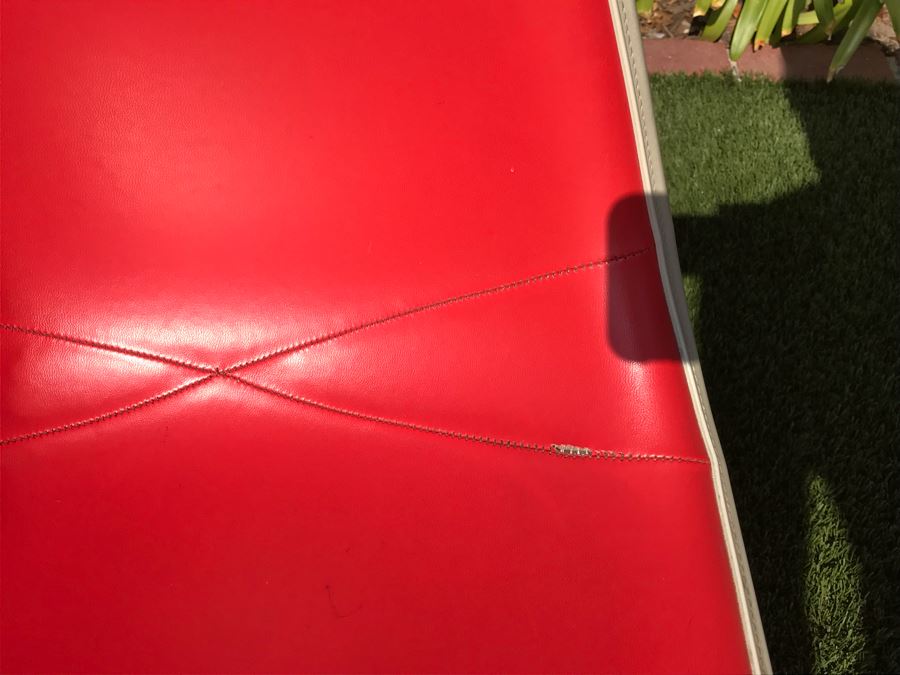 Set Of (6) Herman Miller Charles Eames Fiberglass Swivel Shell Chairs Office Desk Red Vinyl Aluminum Base [Photo 30]