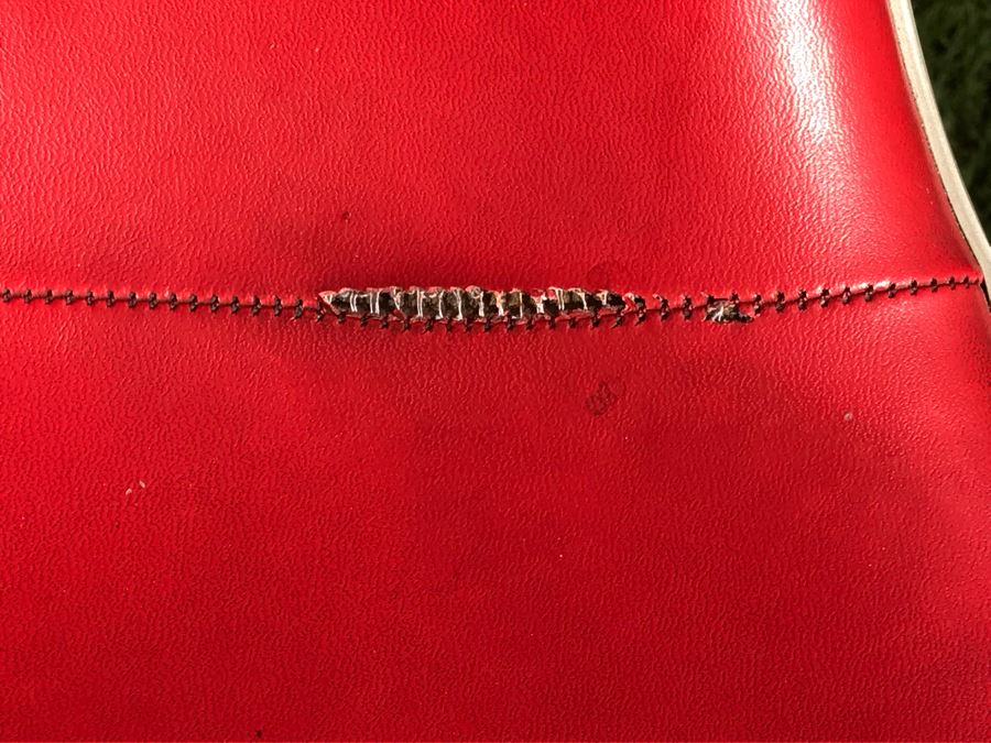 Set Of (6) Herman Miller Charles Eames Fiberglass Swivel Shell Chairs Office Desk Red Vinyl Aluminum Base [Photo 23]