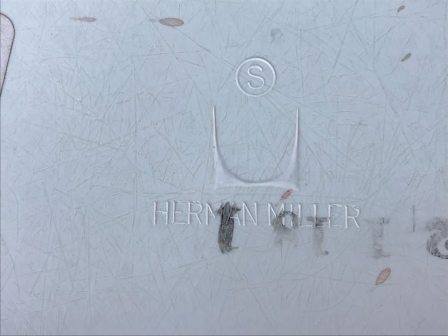 Set Of (6) Herman Miller Charles Eames Fiberglass Swivel Shell Chairs Office Desk Red Vinyl Aluminum Base [Photo 32]