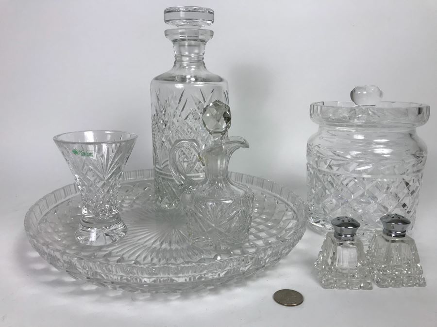 Crystal Lot With Decanter And Galway Irish Crystal