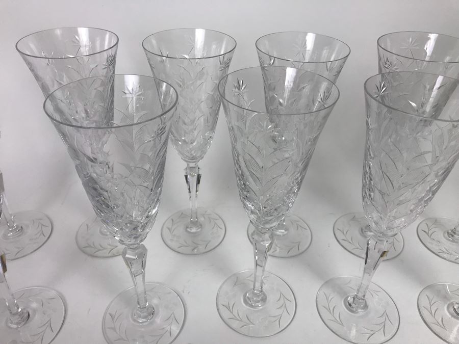 (11) Etched Crystal Stemware Glasses 10' [Photo 3]