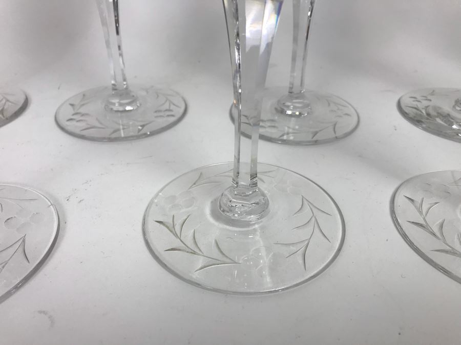 (11) Etched Crystal Stemware Glasses 10' [Photo 7]