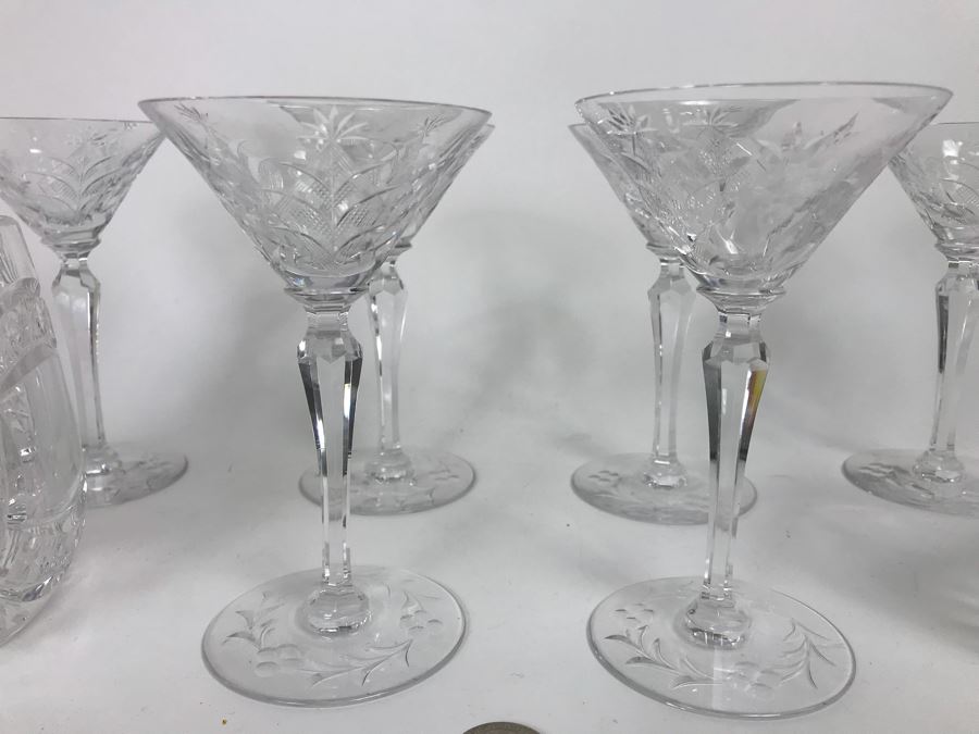 (6) Crystal Stemware Glasses And (2) Crystal Mugs [Photo 5]