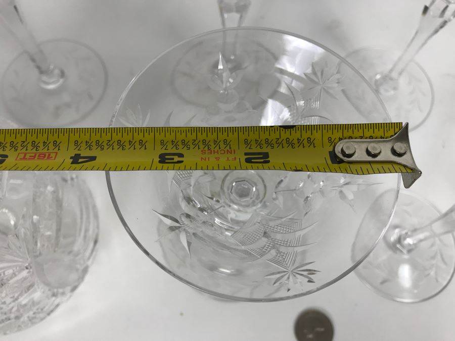 (6) Crystal Stemware Glasses And (2) Crystal Mugs [Photo 12]